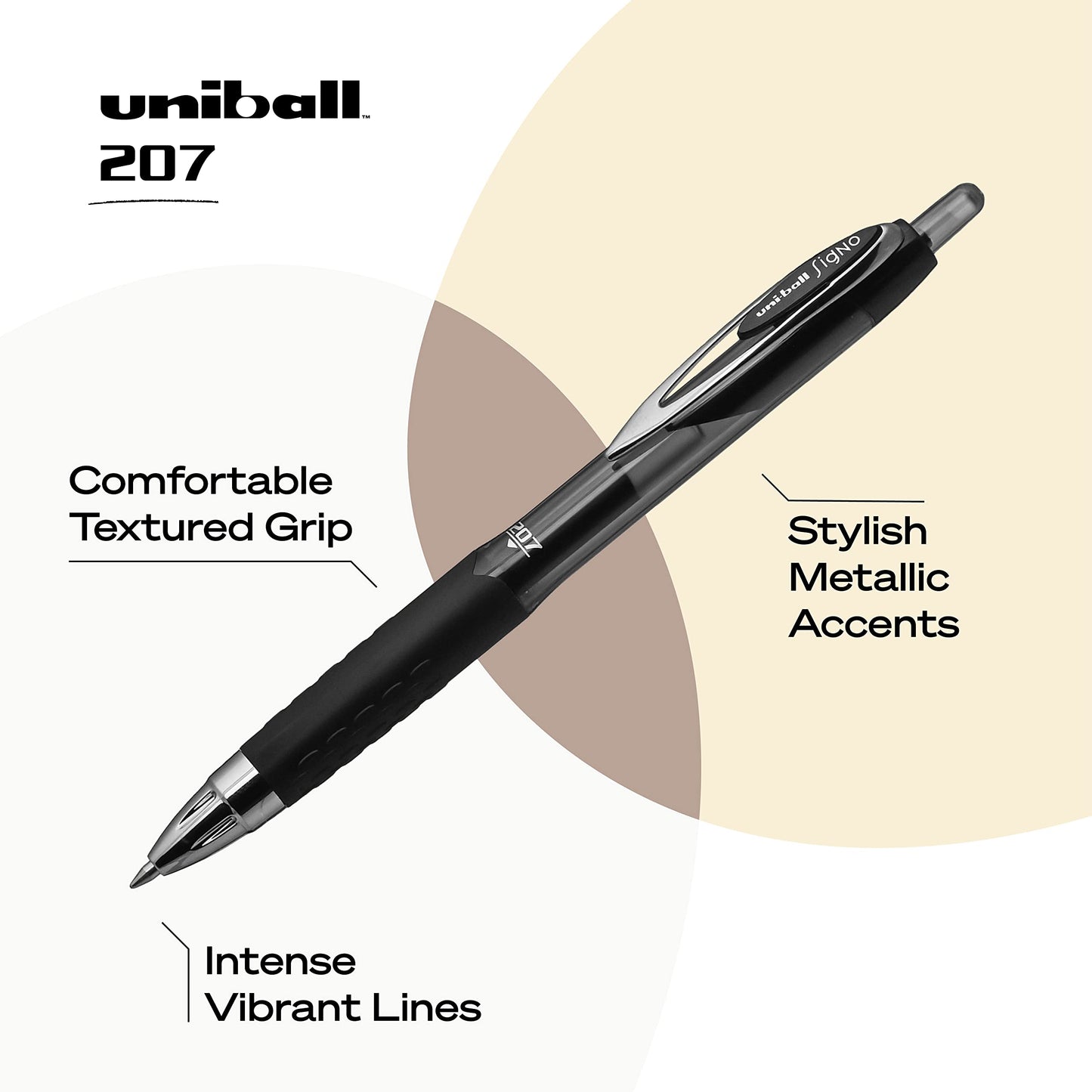 Uniball Signo 207 Gel Pen 12 Pack, 0.5mm Micro Black Pens, Gel Ink Pens | Office Supplies Sold by Uniball are Pens, Ballpoint Pen, Colored Pens, Gel Pens, Fine Point, Smooth Writing Pens