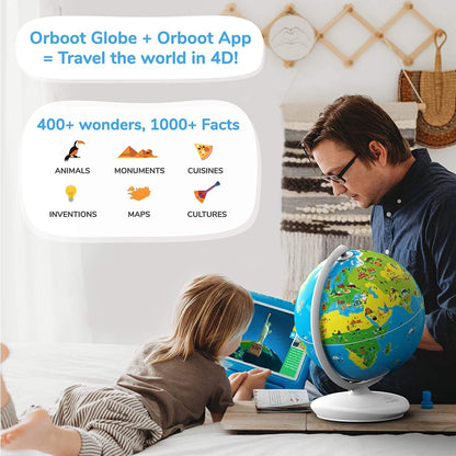 PlayShifu Educational Globe for Kids - Orboot Earth (Globe + App) Interactive AR World Globe | 400 Wonders, 1000+ Facts | STEM Toy Gifts for Kids 4-10 Years | No Borders, No Names on Orboot Globe