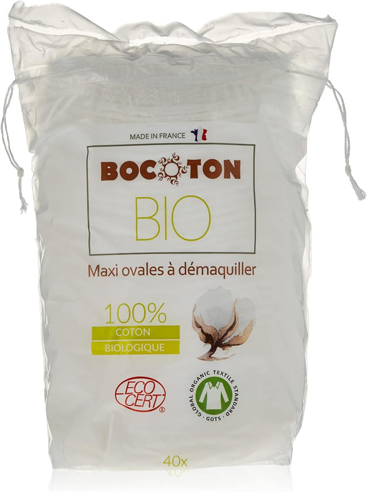 Bocoton 100% organic bio cotton pads maxi oval for makeup 40s