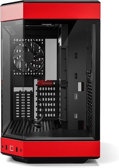 HYTE Y60 Modern Aesthetic Dual Chamber Panoramic Tempered Glass Mid-Tower ATX Computer Gaming Case with PCIE 4.0 Riser Cable Included, Red (CS-HYTE-Y60-BR)