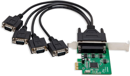 I/O Crest 2 Port Serial COM DB9 RS-232 and 1 Port DB25 Printer Lpt1 Port PCI-E 1.0 X1 Card WCH382 Chipset