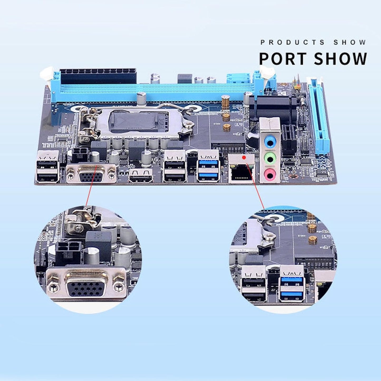 LGA 1150 Motherboard, Dual Channel DDR3 M.2 NVMe NGFF SATA, Mini Itx Motherboard, 6Gb/s PCIe Slot LGA 1150 Micro ATX PC Motherboard for Core