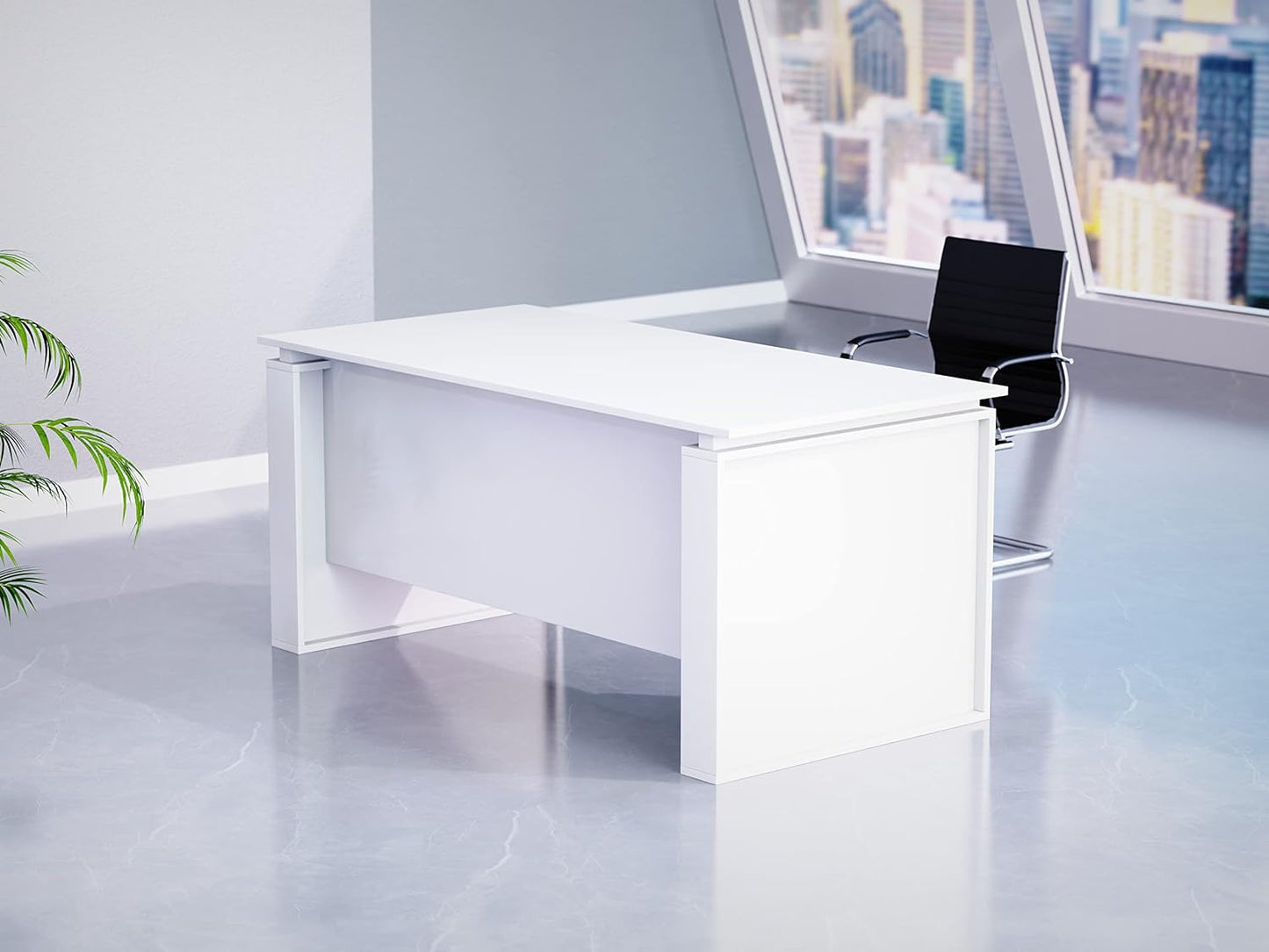 Mahmayi Renewed Modern Stylish Workstation Computer Desk for Home, Office, Living Room - Study Table - Office Furniture - 120 x 60CM - White