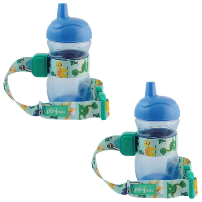 PBnJ Baby SippyPal Sippy Cup Holder Strap Leash Tether (Gray Chevron 2-Pack)