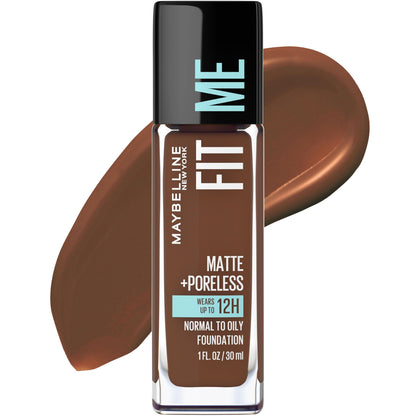 Maybelline Fit Me Matte + Poreless Liquid Oil-Free Foundation Makeup, Soft Tan, 1 Count (Packaging May Vary)