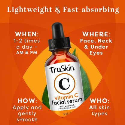 TruSkin Face Serum Trio – Hyaluronic Acid, Vitamin C & Retinol Serum for Face – Anti Aging Skin Care Set for Women – Skin Care for Bright, Smooth, Firm & Hydrated Skin – 1 fl oz, 3 Bottles