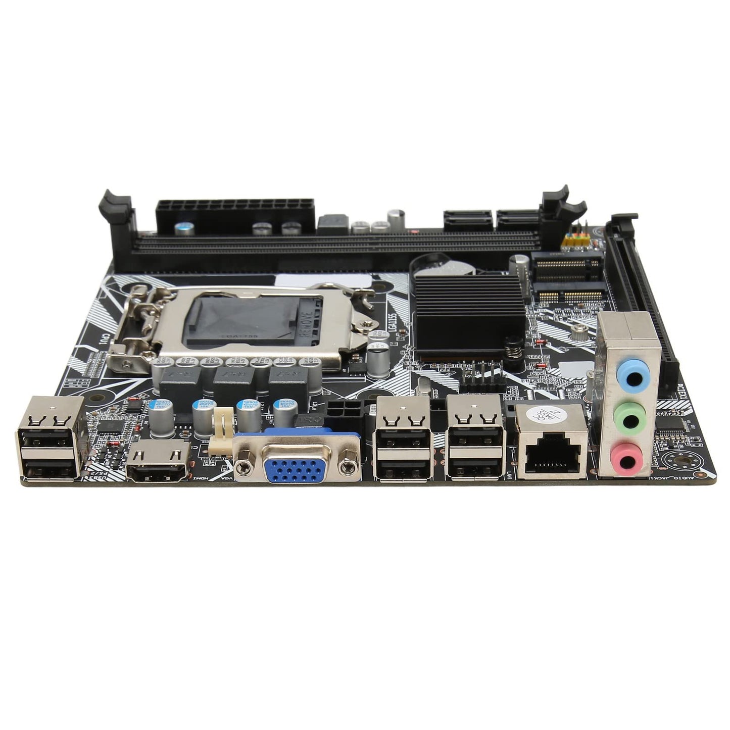 LGA 1155 Motherboard, Desktop Computer Motherboards 10 USB2.0 Dual Channel DDR3 ITX Motherboard 100M Network Card with VGA and HD Multimedia Interface, WiFi M.2 and NVME M.2