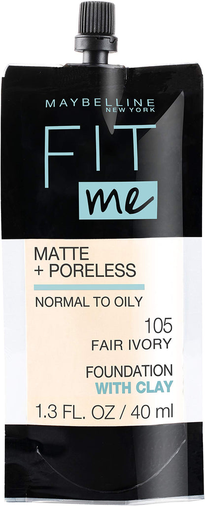 Maybelline Fit Me Matte + Poreless Liquid Oil-Free Foundation Makeup, Soft Tan, 1 Count (Packaging May Vary)