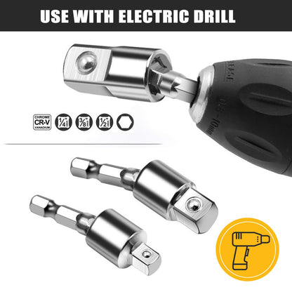 Universal Socket Grip Adapter, 1/4 to 3/4 IN Ratchet Wrench Power Drill Adapter & 105 Degree Right Angle Driver Extension Power Screwdriver Drill Tools Gifts for Men Husband Dad Father DIY Handyman