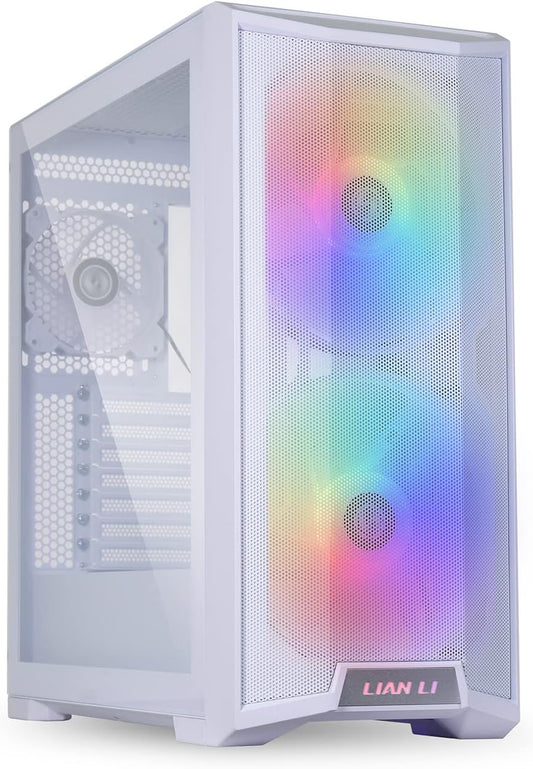 Lian Li Lancool 215 W- White Steel / Tempered Glass ATX Mid Tower Computer Case