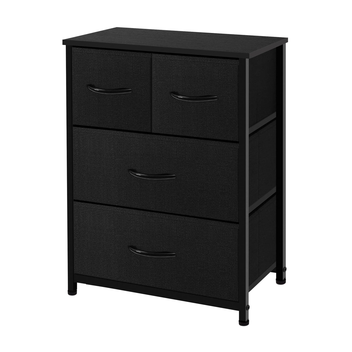 AZL1 Life Concept Dresser Storage Furniture Organizer-Large Standing Chest for Bedroom, Office, Entryway, Living Room and Closet-4 Removable Fabric Drawers, Black and White