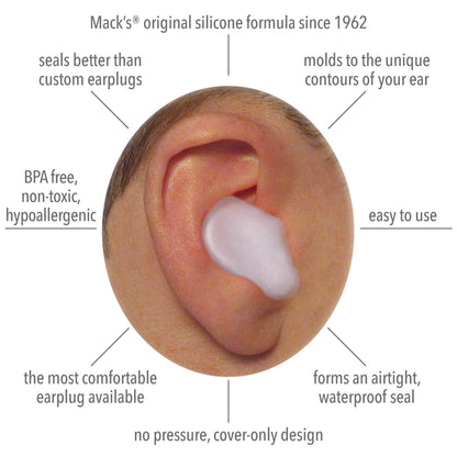 Mack's Pillow Soft Silicone Earplugs 6 Pairs,12 Count (Pack of 1)