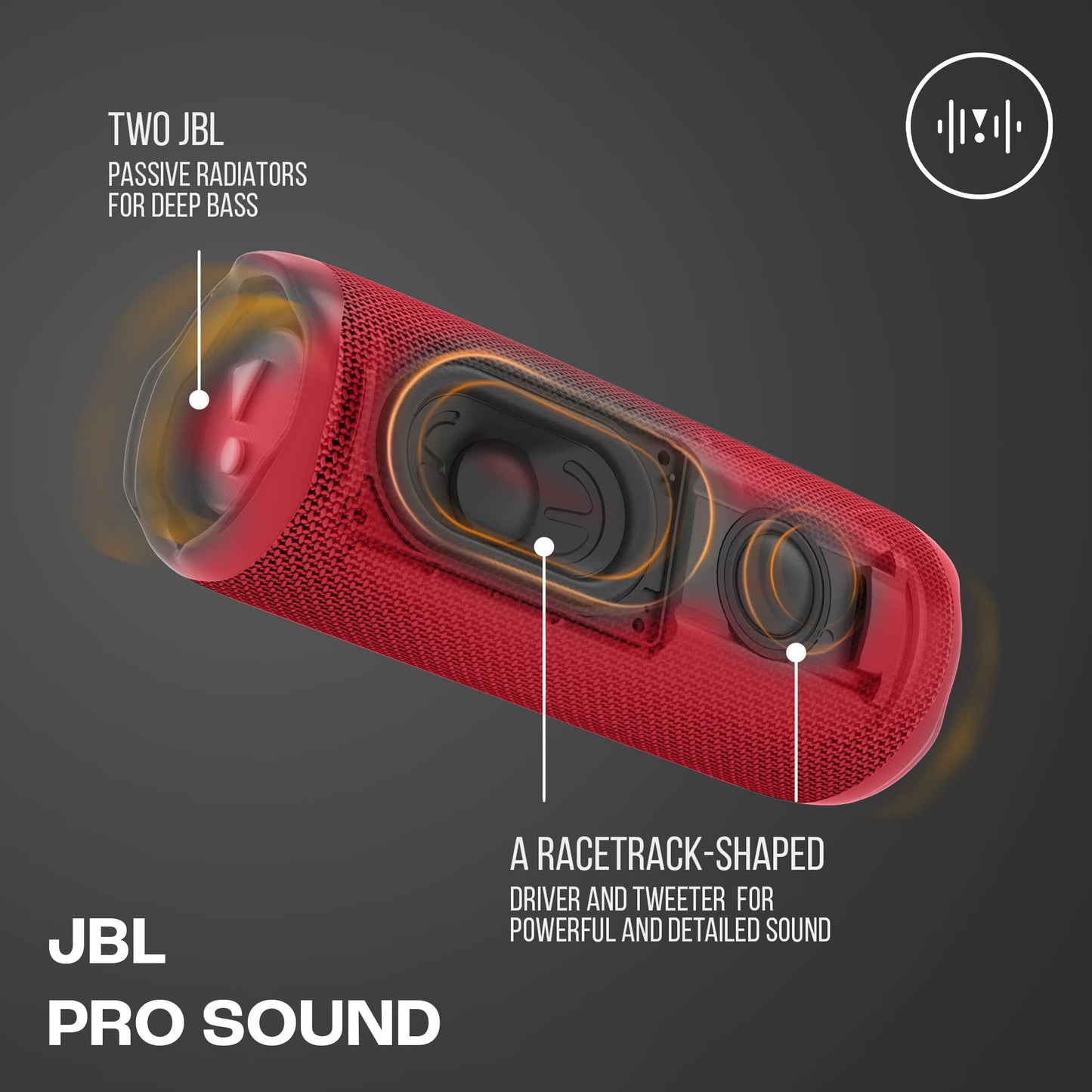 JBL Flip 6 Portable IP67 Waterproof Speaker with Bold JBL Original Pro Sound, 2-Way Speaker, Powerful Sound and Deep Bass, 12 Hours Battery, Safe USB-C Charging Protection - Red, JBLFLIP6RED