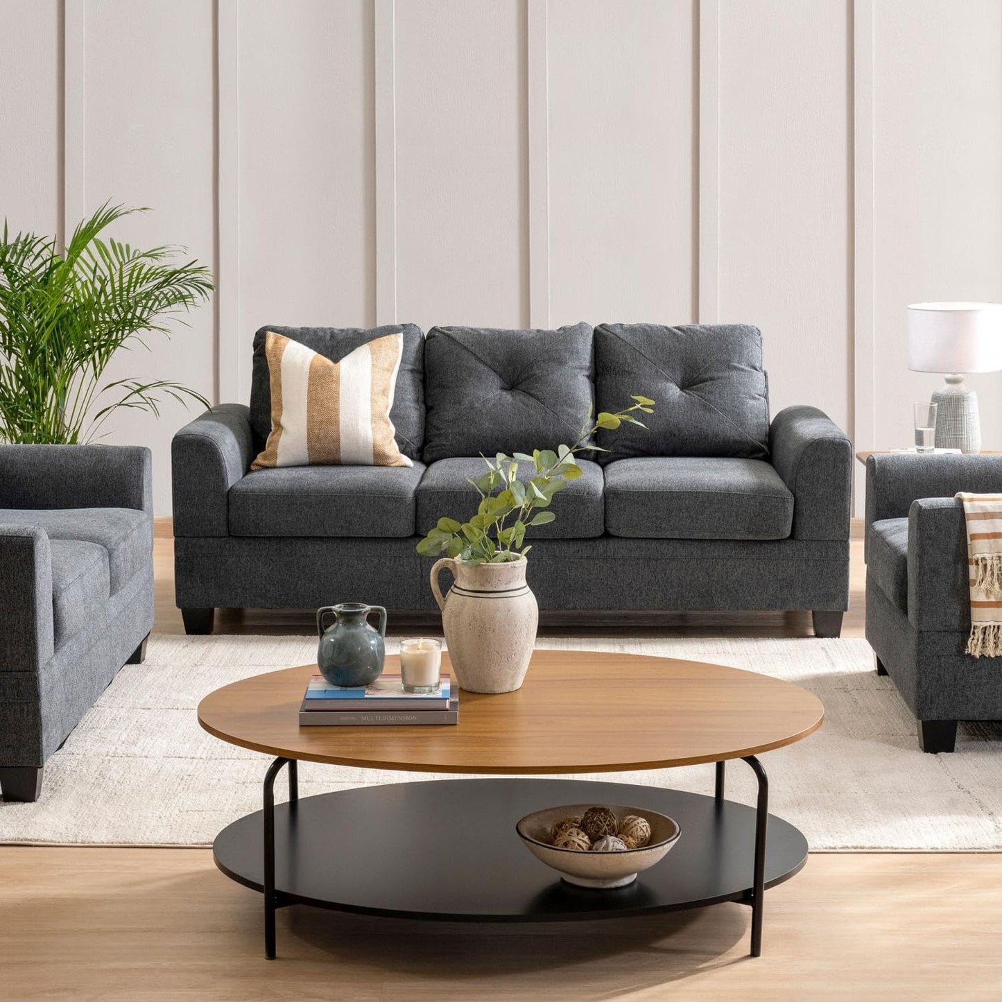 Pan Home ADMIRE 3 SEATER SOFA - GREY