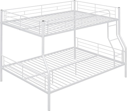 Bellemave Heavy Duty Bunk Bed for Adults, Twin XL Over Queen Bunk Beds with 2 Build in Ladder and Full Length Guardrail, Twin XL Over Queen Bunk Bed for Adults, Teens, Kids, No Box Spring Needed