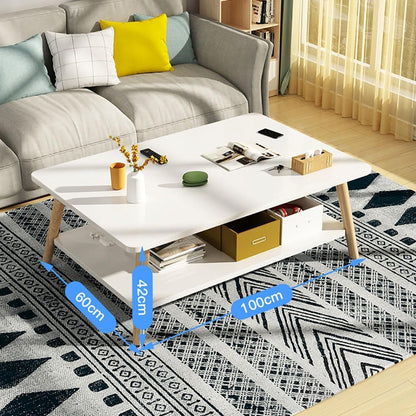 Jorunb Dining Table Modern Table Thickened Mid-Century Leisure Table Side Table for Couch Bed Table Living Room Bedroom Small Table 40-52cm (60x30x53cm wooden)