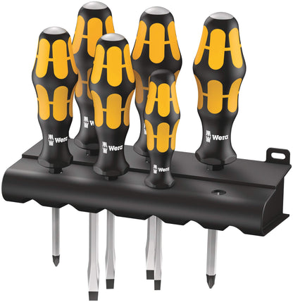 WERA 932/6 Screwdriver set Kraftform Wera: Chiseldriver and rack, 6 pieces