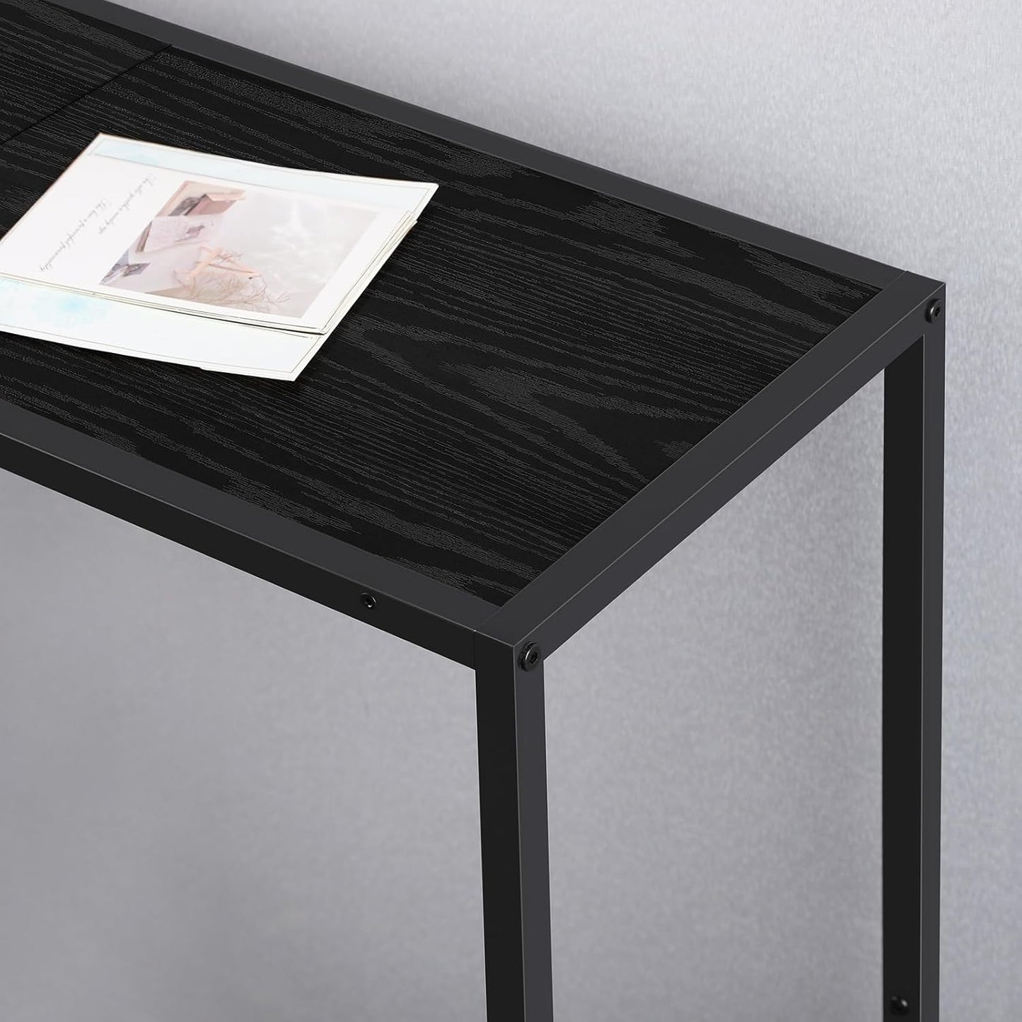 Console Table for Entryway Small Tables, Black Narrow Console Hallway Table Living Room Furniture, Thin Side Table Back of Sofa Skinny Behind Couch Table, Entrance Table for Entryway Foyer Bedroom