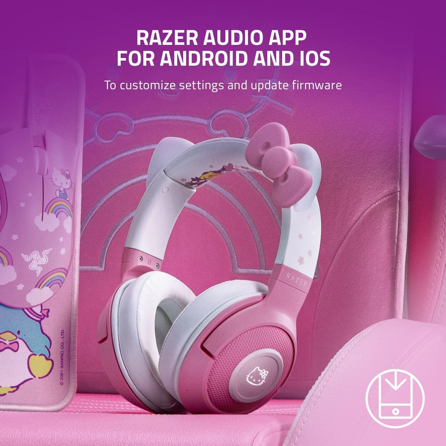 Razer Kraken Quartz Edition - Gaming Headphones for PC, PS4, Xbox One and Switch with 50 mm Drivers and Cooling Gel-Infused Cushions - Pink