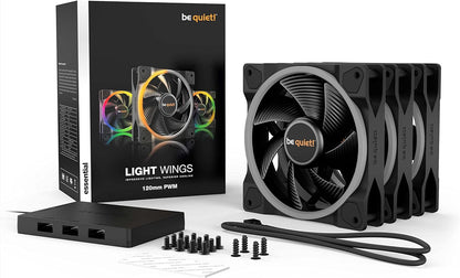 be quiet! Light Wings 120mm PWM, Premium ARGB Cooling Fan, 4-Pin, Triple Pack, BL076, black