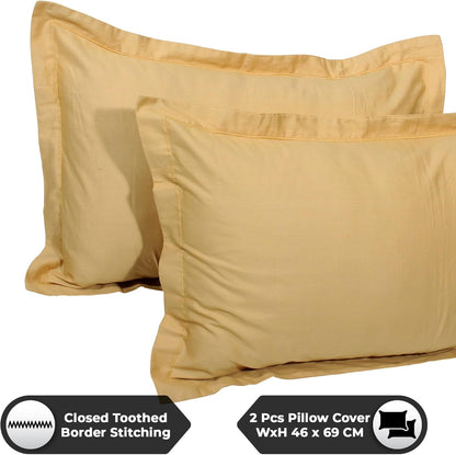 Story@Home Forever XL 300 TC 100% CottonSolid Pattern King size Bedsheet With 2 Pillow Cover, Sepia Beige