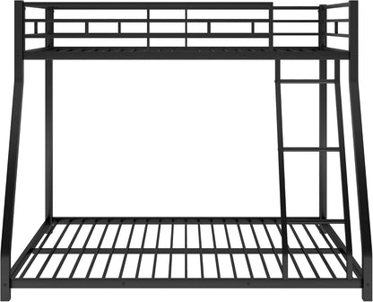 Bellemave Bunk Bed Full Over Queen, Heavy Duty Metal Bunk Bed Frame, Queen bunk Bed for Adults, Adult bunk beds Heavy Duty, Full XL Bunk Bed, Black