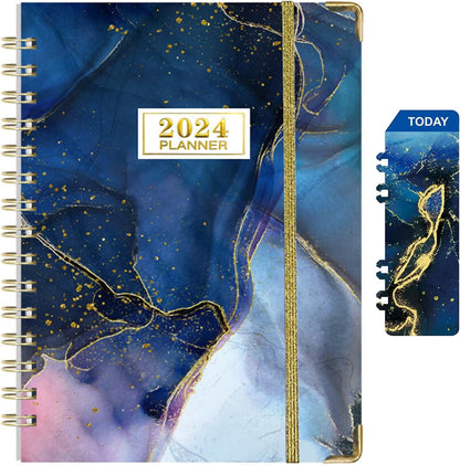 KSNOW 2024 Weekly and Monthly Planner, Runs from January 2024 to December 2024, Life Planner to Hit Your Goals & Live Happier, 12 Months Yearly Agenda Productivity for Women & Men, A5 (Blue)