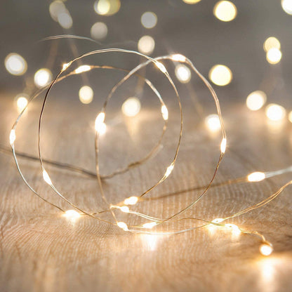 ANJAYLIA LED Fairy Lights Battery Operated String Lights Firefly Lights Garden Home Bedroom Christmas Party Wedding Festival Decorations (Warm White, 16.5Ft*2)