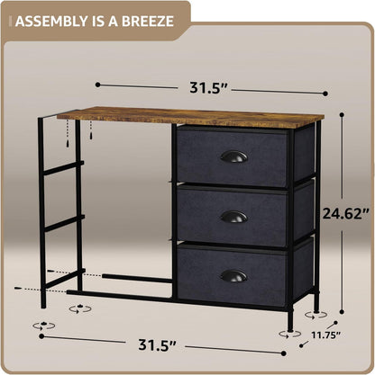 Sorbus Dresser with 6 Fabric Drawers - Bedroom Furniture Storage Chest Tower Unit for Bedroom, Hallway, Closet, Office Organization - Steel Frame, Rustic Wood Top, Easy Pull Fabric Bins