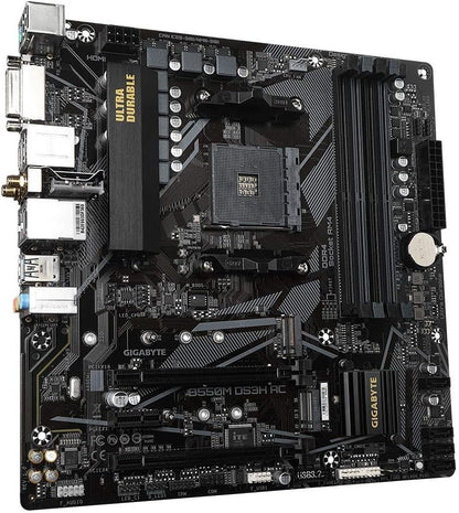 GIGABYTE B550M DS3H AC (AM4 AMD/B550/Micro ATX/Dual M.2/SATA 6Gb/s/USB 3.2 Gen 1/PCIe 4.0/HMDI/DVI/DDR4/Motherboard)