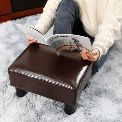 Wooden Twist Puffy Ottoman Stool for Living Room (Beige)