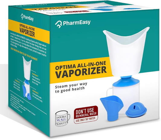 PharmEasy All In One Steam Vaporizer Machine Or Steamer For Cold And Cough Is A Machine Designed For Nozzle Inhaler,Electric Vapor Machine,Facial Sauna And Face Steamer Machine For Adults and Kids