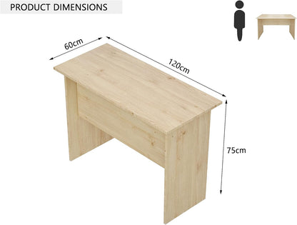 Mahmayi Writing Desk, MP1 160x80 Modern Wood Writing Table with Mobile Drawers - Versatile Corner Desk, Stylish and Functional Home Office Furniture - Oak (160cm With Drawer)