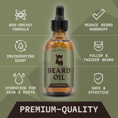 Vanilla Beard Oil (Large 2 oz.) - 100% Natural Beard Conditioner with Organic Tea Tree, Argan, and Jojoba Oil with Vanilla Scent - Softens, Smooths, and Strengthens Beard Growth by Striking Viking