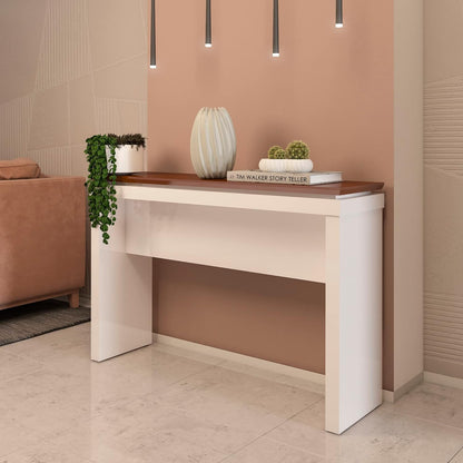 Artely Luna sturdy Console Table, Pine/Off White - W 120 x D 33 x H 79,5 cm