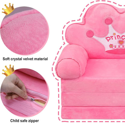 ORCHID M® Kids Chair Kids Lounge Chairs Comfy Toddler Sofa Toddler Furniture for Girls | Pink Princess Chair for Toddlers 1-3 | Cute Baby Sofa Chair & Kids Fold Out Couch