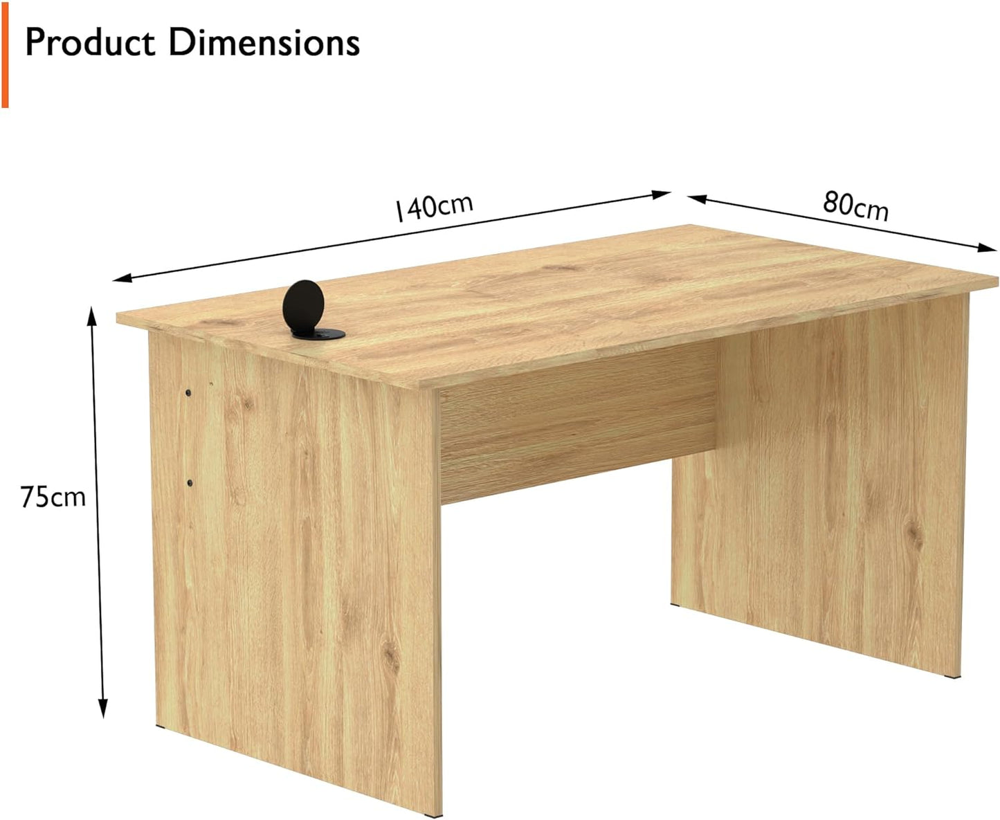 Mahmayi Writing Desk, MP1 160x80 Modern Wood Writing Table with Mobile Drawers - Versatile Corner Desk, Stylish and Functional Home Office Furniture - Oak (160cm With Drawer)