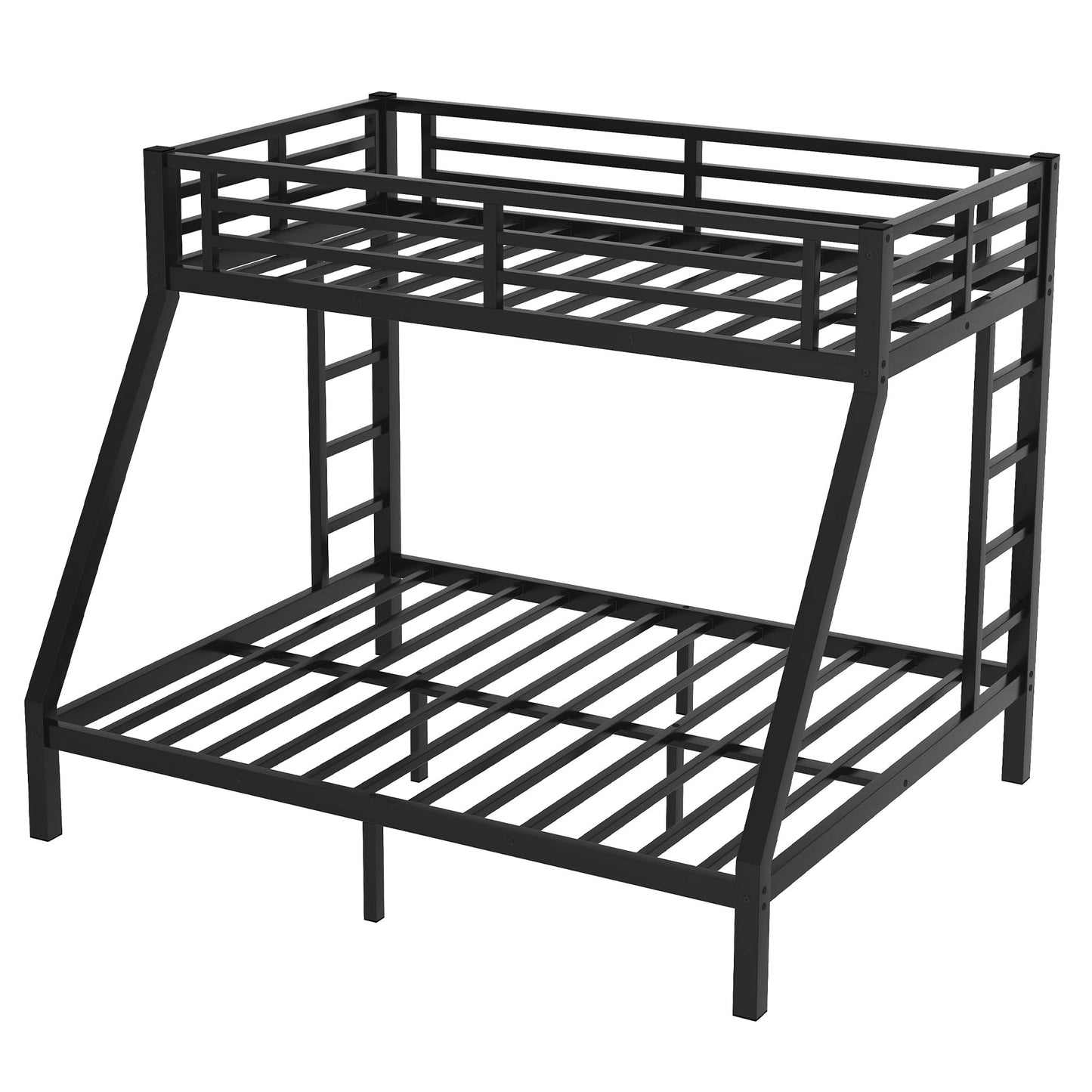 Bellemave Bunk Bed Full Over Queen, Heavy Duty Metal Bunk Bed Frame, Queen bunk Bed for Adults, Adult bunk beds Heavy Duty, Full XL Bunk Bed, Black