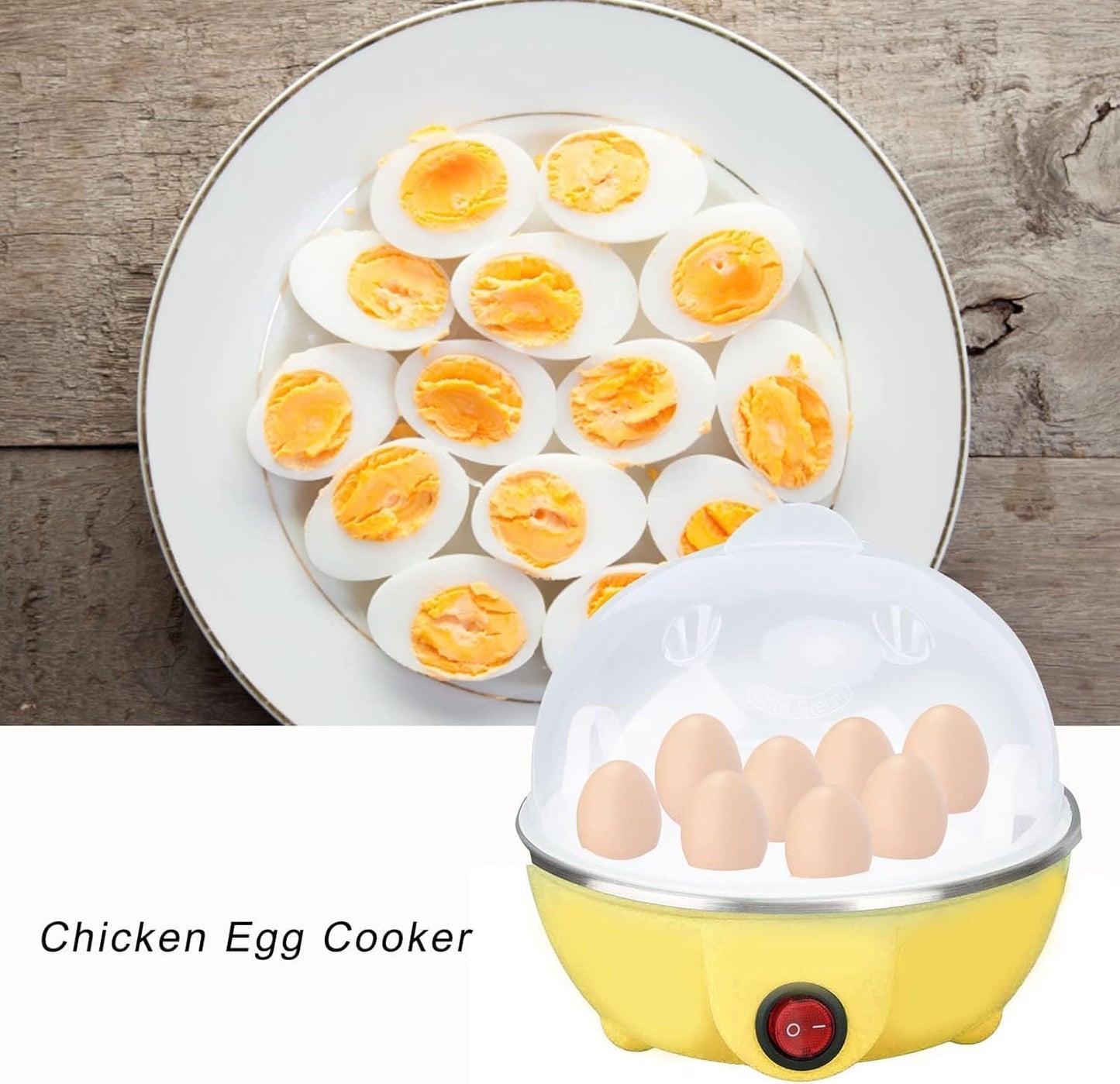 Jinou Egg Boiler Made with Premium Quality Steaming Plate - Egg Cooker for Eggs, Vegetables, Rice, sea food and other food items.