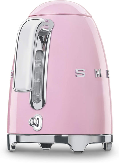 Smeg Klf03RgUK, 50'S Retro Style Kettle, 1.7 L Capacity With Water Level Indicator, 360 Swivel Base, Anti-Slip Feet, Soft Opening Lid, Stainless Steel, Rose Gold,1 Year Warranty