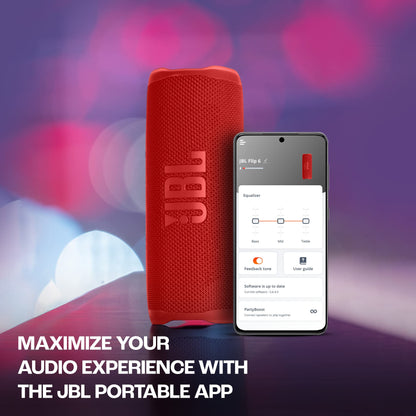 JBL Flip 6 Portable IP67 Waterproof Speaker with Bold JBL Original Pro Sound, 2-Way Speaker, Powerful Sound and Deep Bass, 12 Hours Battery, Safe USB-C Charging Protection - Red, JBLFLIP6RED