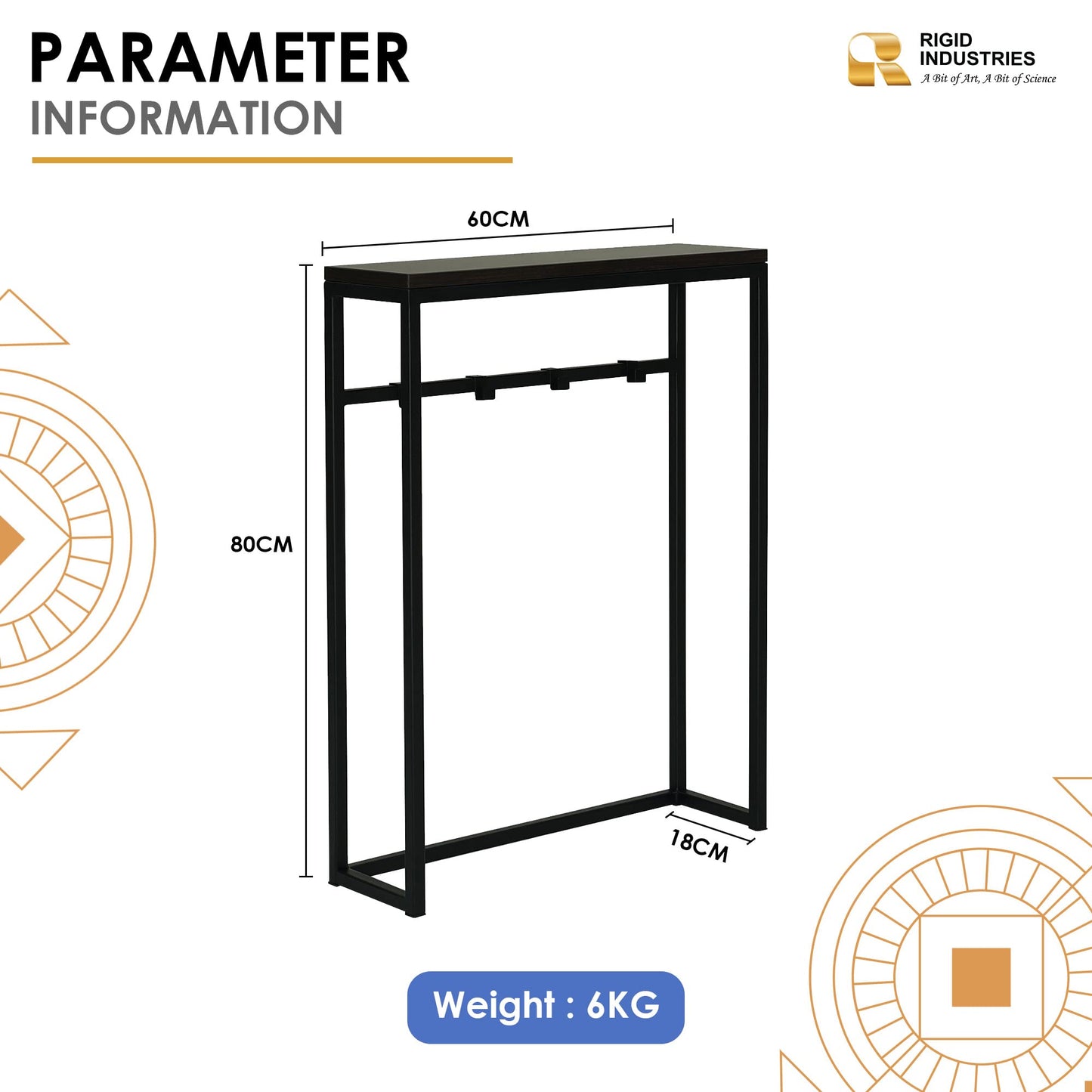 RIGID Modern Console Table, Thin Sofa Table, Slim Narrow Accent Entryway Table with Storage Shelf, Industrial Steel Frame, Sturdy Coffee Snack Table, Side Table, End Table for Living Room, Hallway