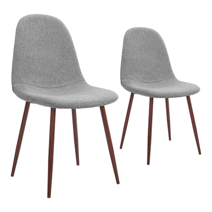 CangLong Washable PU Cushion Seat Back, Mid Century Metal Legs for Kitchen Dining Room Side Chair, 4 pcs pack, Brown 4