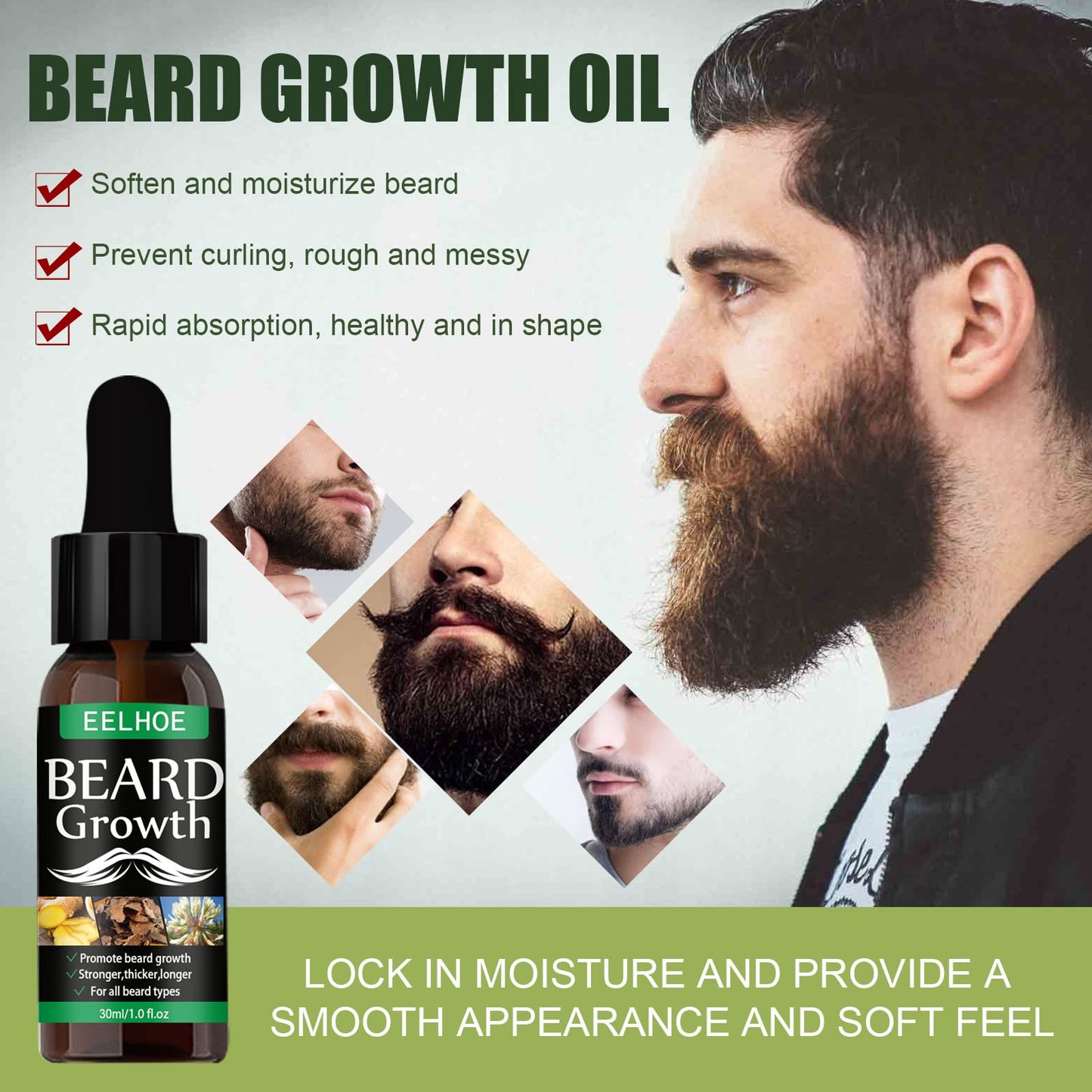 Beard Oil Conditioner for Men - Natural Organic Formula with Tea Tree, Argan and Jojoba Oils with Citrus Scent - Softens, Smooths, and Strengthens Beard Growth