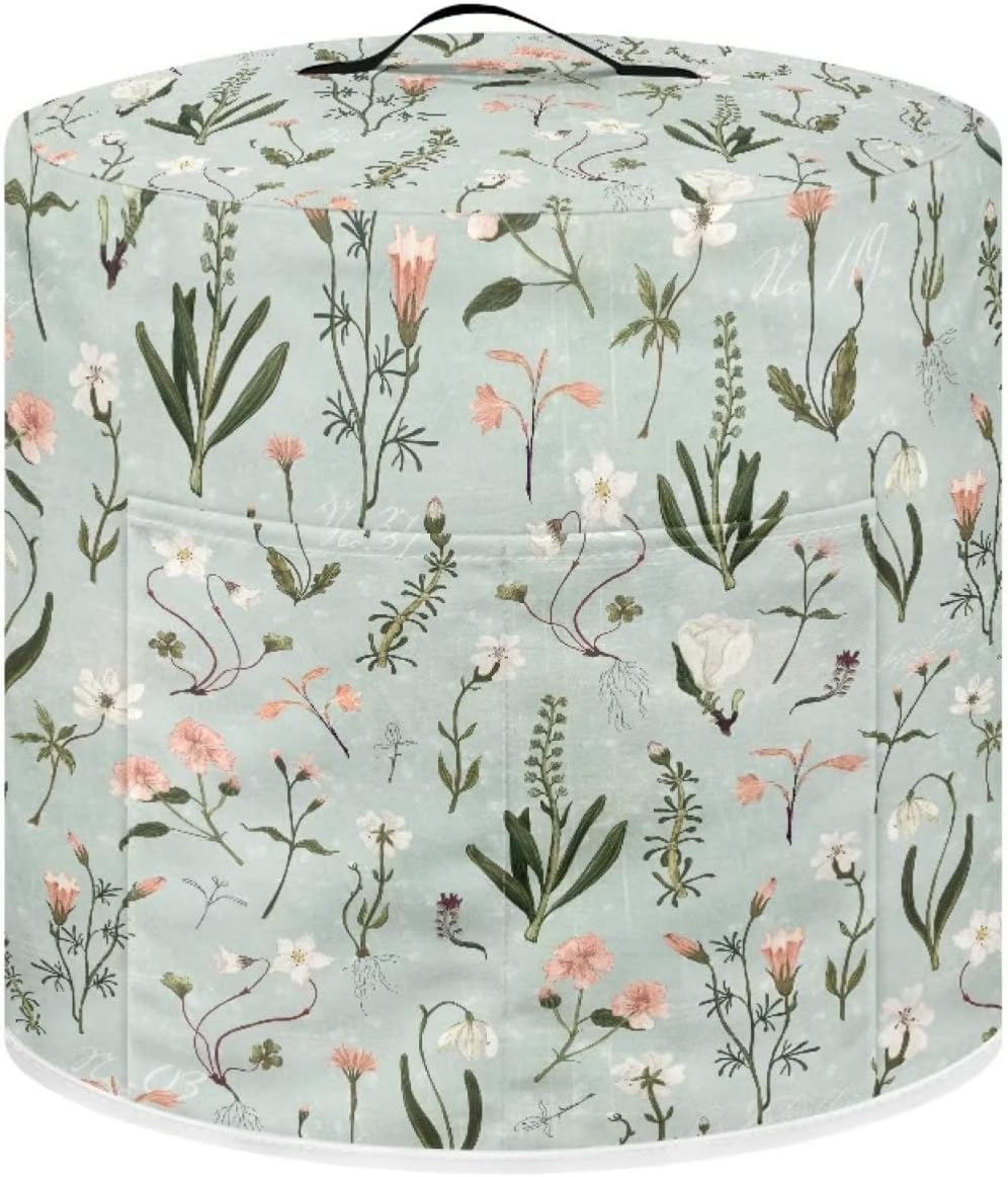 Tutolipy Floral Print Air Fryer Cover Dust Cover for,Kitchen Appliance Dust Cover with Pocket and Top Handle,Stylish Home Decor