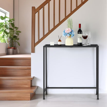 Console Table for Entryway Small Tables, Black Narrow Console Hallway Table Living Room Furniture, Thin Side Table Back of Sofa Skinny Behind Couch Table, Entrance Table for Entryway Foyer Bedroom