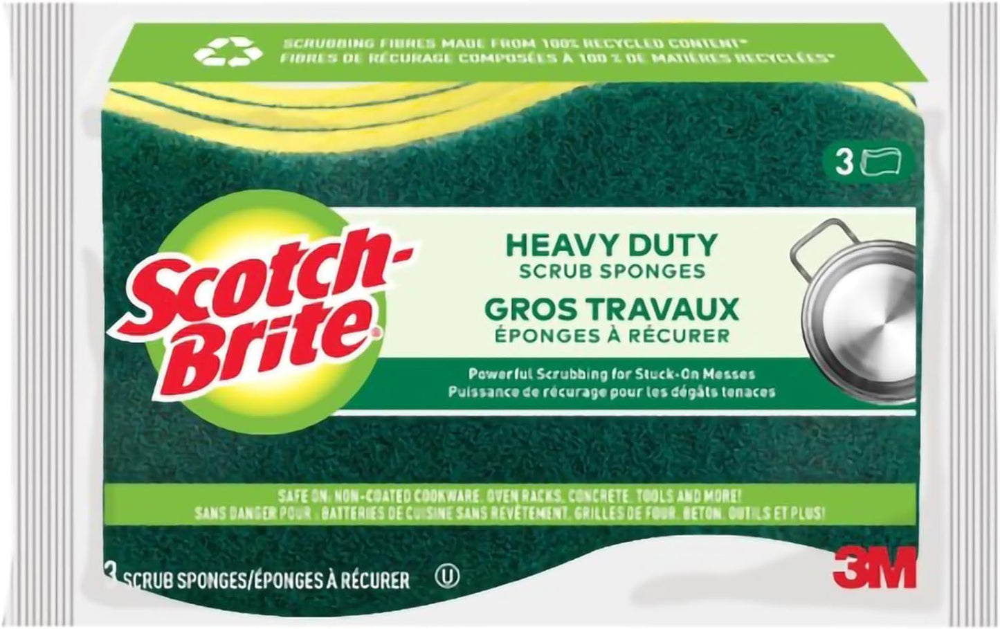 Scotch-Brite Scrub Sponge, 6 Pack, Non Scratch, Multipurpose Sponges for Dishes ,Garage,Outdoor, Kitchen