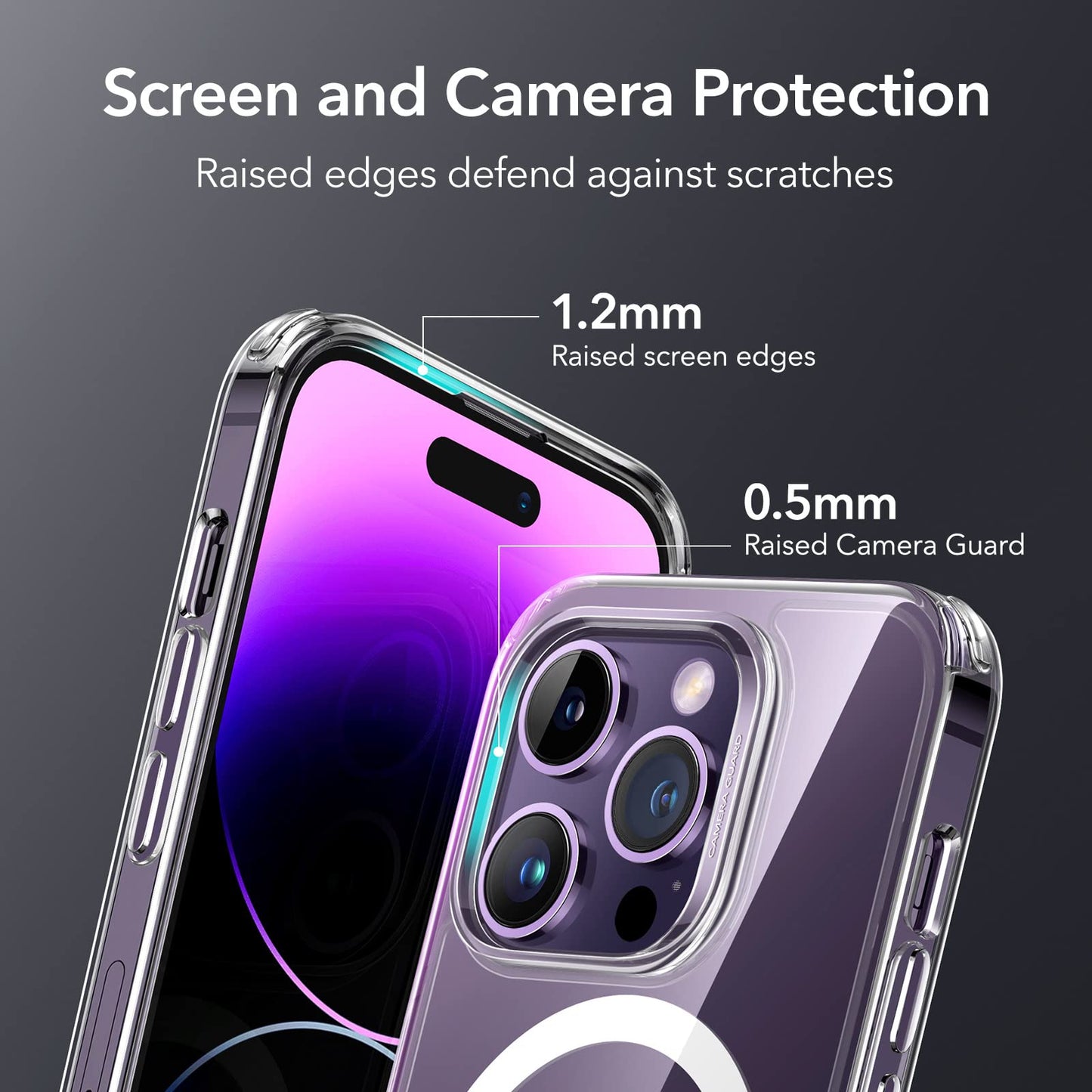 ESR for iPhone 14 Case/iPhone 13 Case, Compatible with MagSafe, Shockproof Military-Grade Protection, Magnetic Phone Case for iPhone 14/13, Classic Hybrid Case (HaloLock), Clear