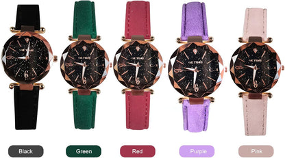 Joleritc Women's Watch Set with Bracelet Fashion Luminous Hands Gear Movement Retro Quartz Wristwatch