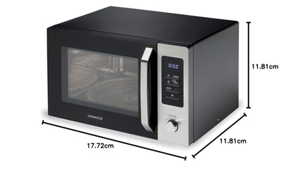 KENWOOD 30L Microwave Oven with Grill, Digital Display, 5 Power Levels, Defrost Function, Stainless Steel, Auto Menu, 95 Minutes Timer, Clock Function 1000W MWM30.000BK Black/Silver